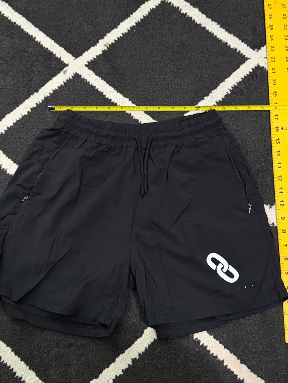 Men's Black Performance Swim Shorts with Logo